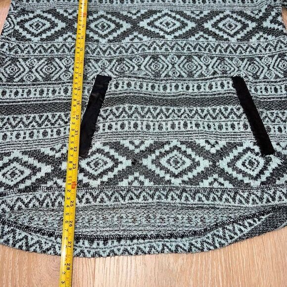 One World Cowl Neck Pattern Pullover Tunic Sweatshirt Turquoise, Women’s Medium - Picture 3 of 13